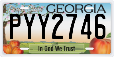 GA license plate PYY2746