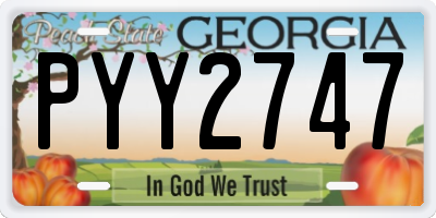 GA license plate PYY2747
