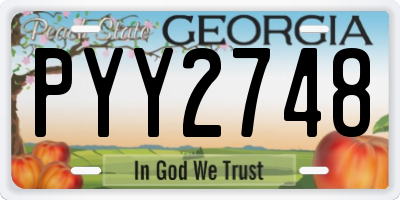 GA license plate PYY2748