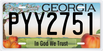 GA license plate PYY2751