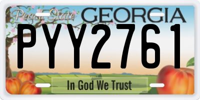 GA license plate PYY2761