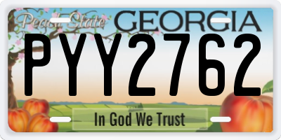 GA license plate PYY2762