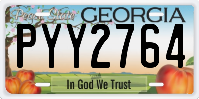 GA license plate PYY2764