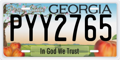 GA license plate PYY2765