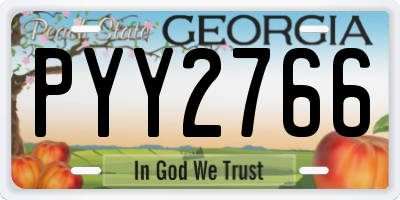 GA license plate PYY2766