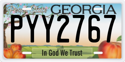 GA license plate PYY2767