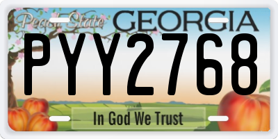 GA license plate PYY2768
