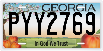 GA license plate PYY2769