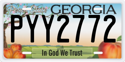 GA license plate PYY2772