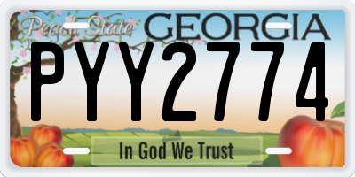 GA license plate PYY2774