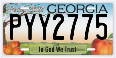 GA license plate PYY2775