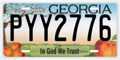 GA license plate PYY2776