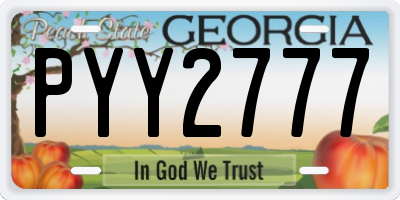 GA license plate PYY2777
