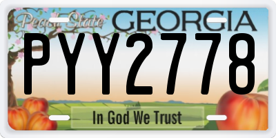 GA license plate PYY2778