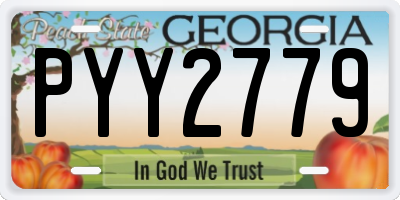 GA license plate PYY2779