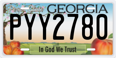 GA license plate PYY2780