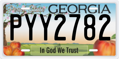 GA license plate PYY2782