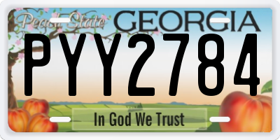 GA license plate PYY2784