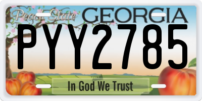 GA license plate PYY2785
