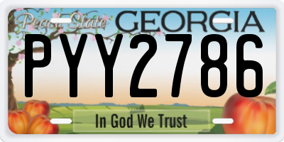 GA license plate PYY2786
