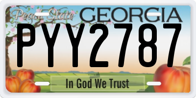 GA license plate PYY2787