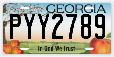 GA license plate PYY2789