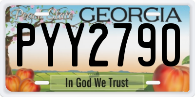 GA license plate PYY2790