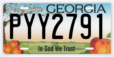 GA license plate PYY2791
