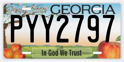 GA license plate PYY2797