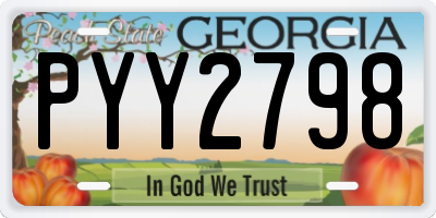 GA license plate PYY2798