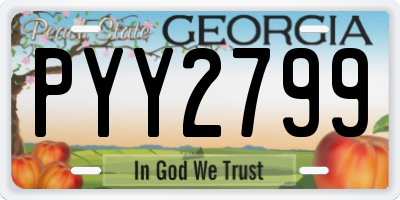GA license plate PYY2799