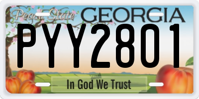 GA license plate PYY2801