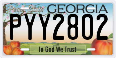 GA license plate PYY2802