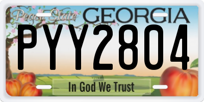 GA license plate PYY2804