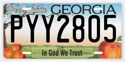 GA license plate PYY2805