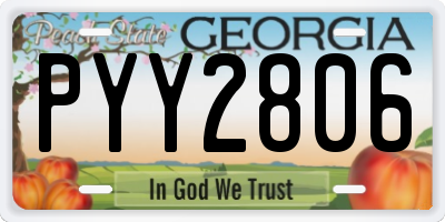 GA license plate PYY2806