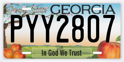 GA license plate PYY2807