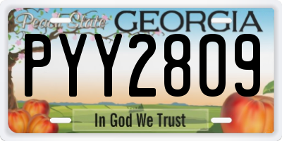 GA license plate PYY2809