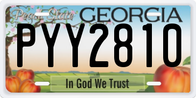 GA license plate PYY2810