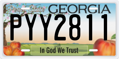 GA license plate PYY2811