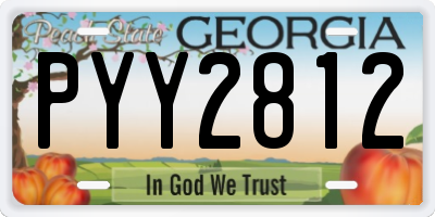 GA license plate PYY2812