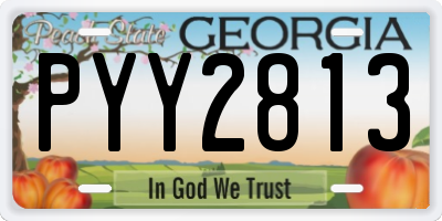 GA license plate PYY2813