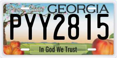 GA license plate PYY2815