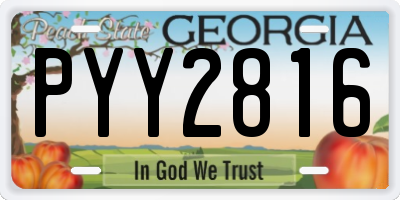 GA license plate PYY2816