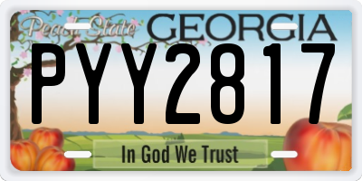 GA license plate PYY2817