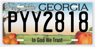 GA license plate PYY2818