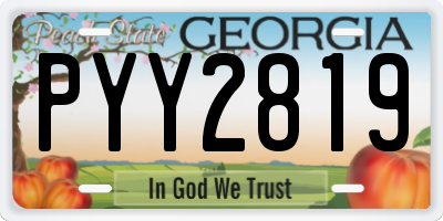 GA license plate PYY2819