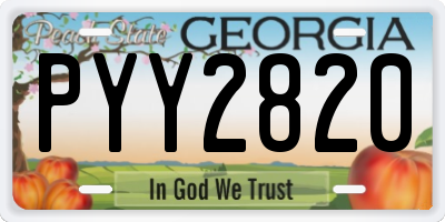 GA license plate PYY2820