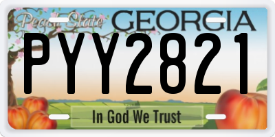 GA license plate PYY2821