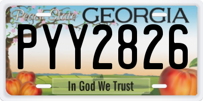 GA license plate PYY2826